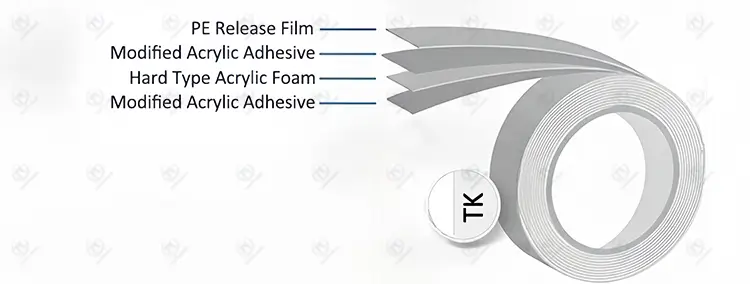 tk602w white double sided acrylic foam tape