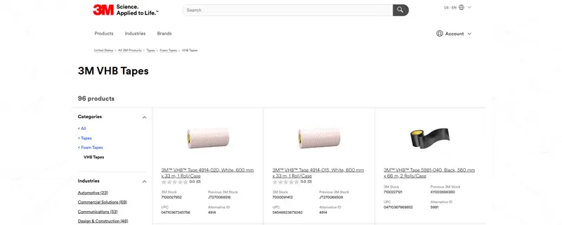 top acrylic foam tape manufacturers 3m