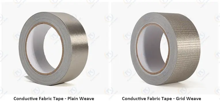 conductive fabric tape plain weave vs grid weave