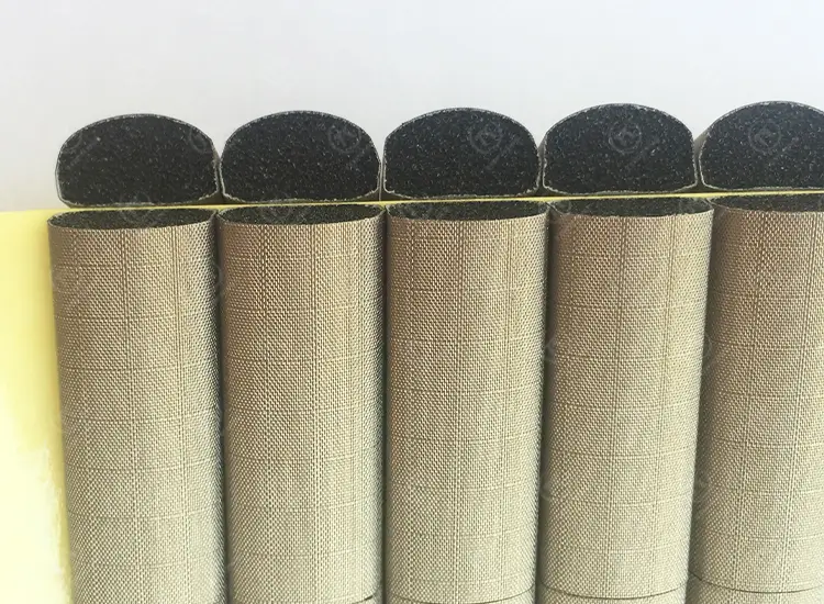grid weave fabric over foam emi gaskets